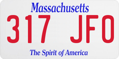 MA license plate 317JF0