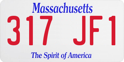 MA license plate 317JF1