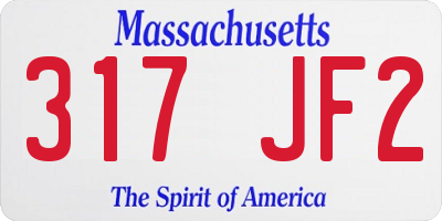 MA license plate 317JF2