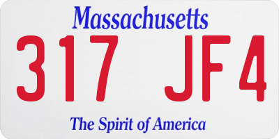 MA license plate 317JF4
