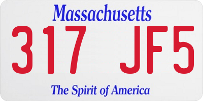 MA license plate 317JF5