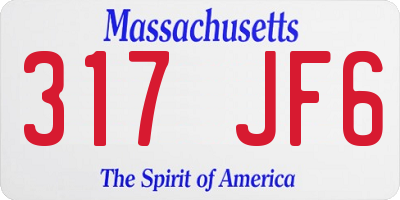 MA license plate 317JF6