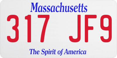 MA license plate 317JF9