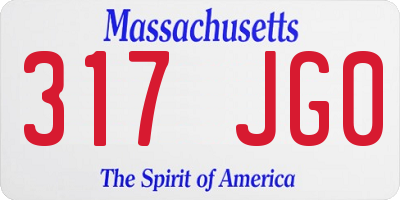 MA license plate 317JG0