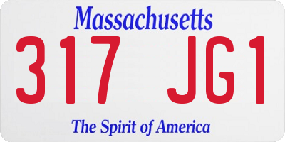 MA license plate 317JG1