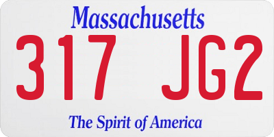 MA license plate 317JG2