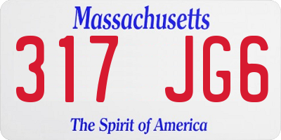 MA license plate 317JG6