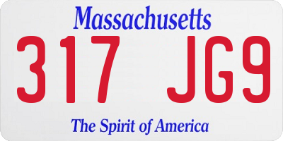 MA license plate 317JG9