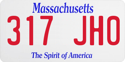 MA license plate 317JH0