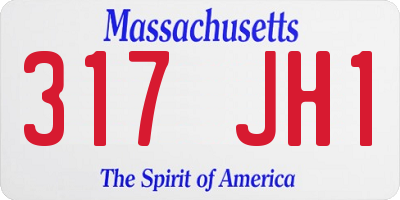 MA license plate 317JH1