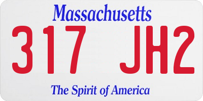 MA license plate 317JH2