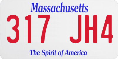 MA license plate 317JH4