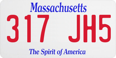 MA license plate 317JH5