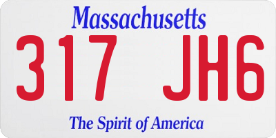 MA license plate 317JH6