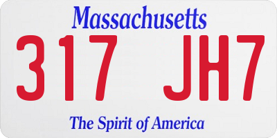 MA license plate 317JH7