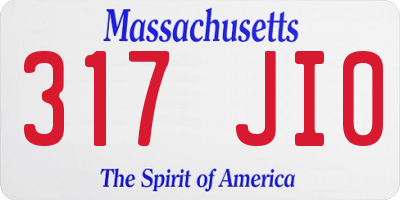 MA license plate 317JI0