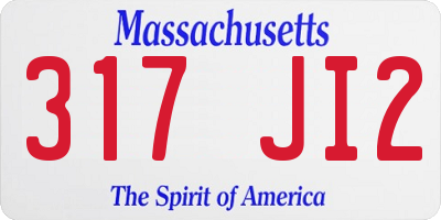 MA license plate 317JI2