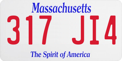 MA license plate 317JI4
