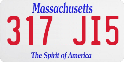 MA license plate 317JI5