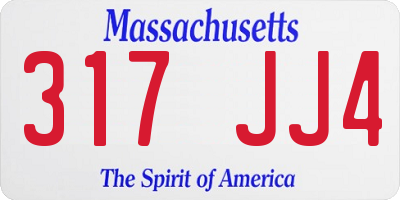 MA license plate 317JJ4