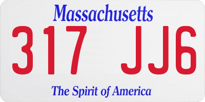 MA license plate 317JJ6