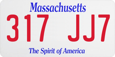 MA license plate 317JJ7