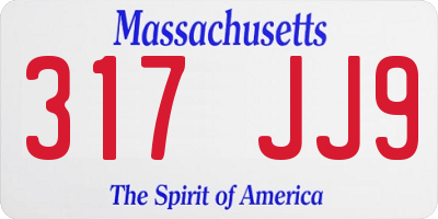 MA license plate 317JJ9