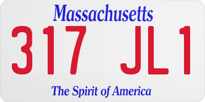 MA license plate 317JL1