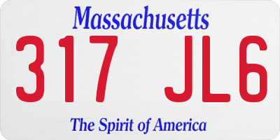 MA license plate 317JL6