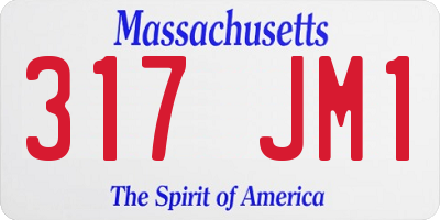MA license plate 317JM1