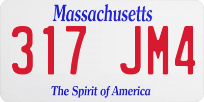 MA license plate 317JM4