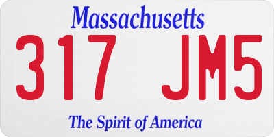 MA license plate 317JM5