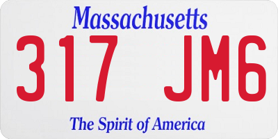 MA license plate 317JM6