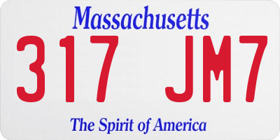 MA license plate 317JM7