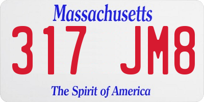 MA license plate 317JM8