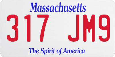 MA license plate 317JM9