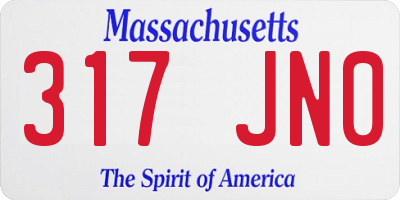 MA license plate 317JN0