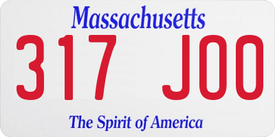 MA license plate 317JO0