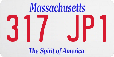 MA license plate 317JP1
