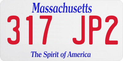 MA license plate 317JP2