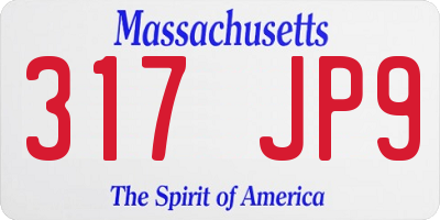 MA license plate 317JP9