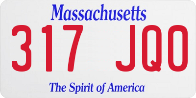MA license plate 317JQ0