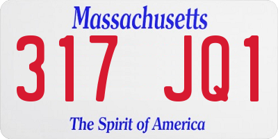 MA license plate 317JQ1