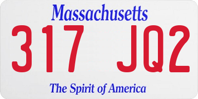MA license plate 317JQ2