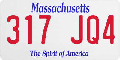 MA license plate 317JQ4