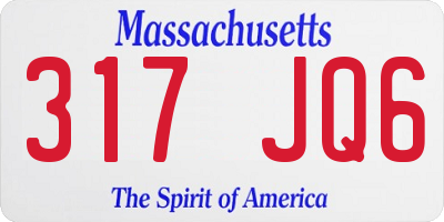 MA license plate 317JQ6