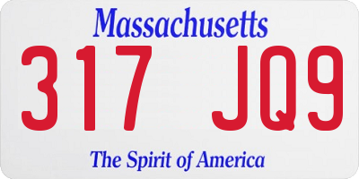 MA license plate 317JQ9