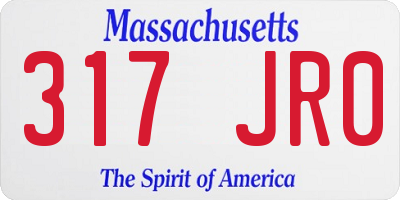MA license plate 317JR0