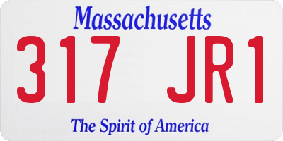 MA license plate 317JR1