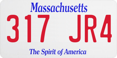 MA license plate 317JR4